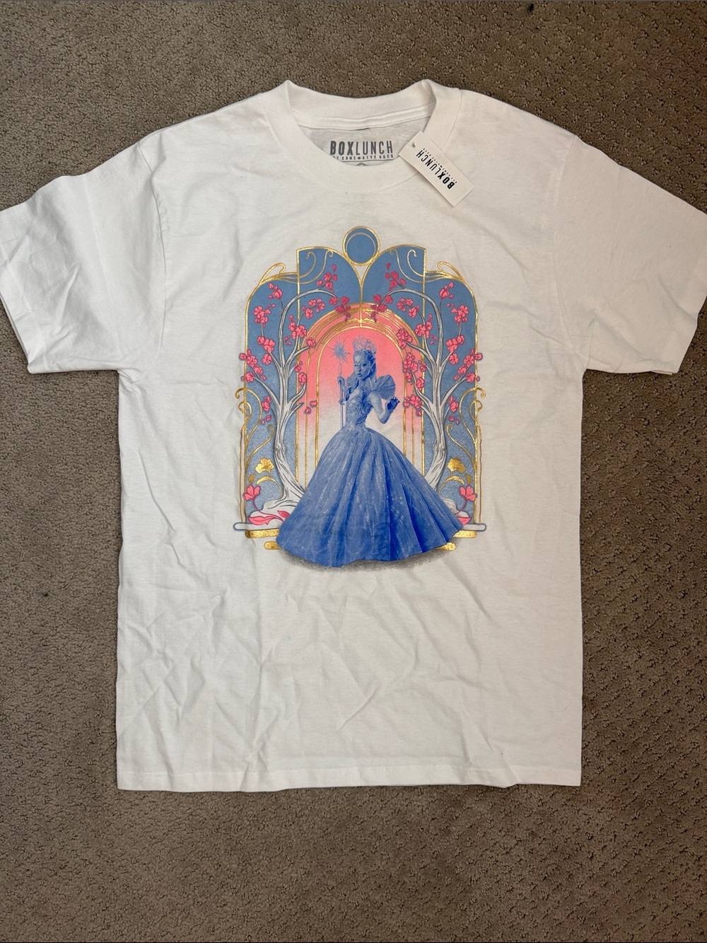 BoxLunch White Glinda Wicked Graphic Short Sleeve Tee